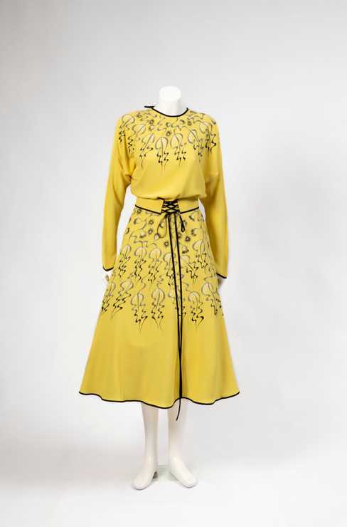 'Gum Leaves and Blossom' dress by Linda Jackson
