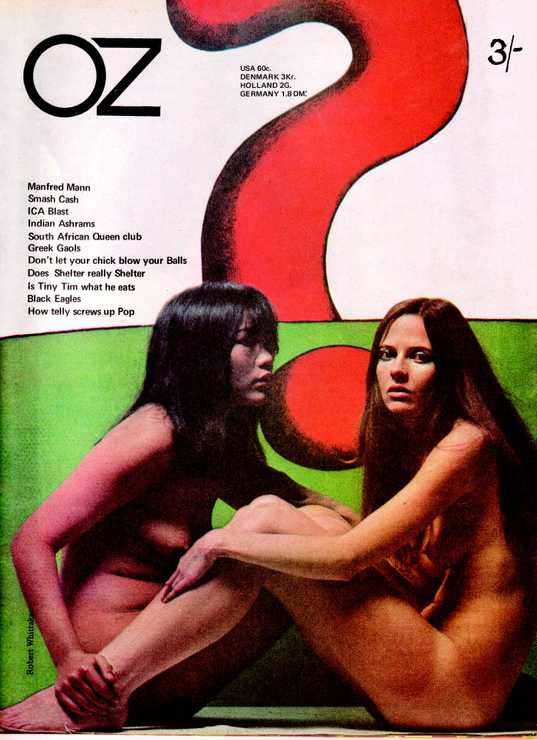 'OZ' magazine cover featuring Jenny Kee and Louise Ferrier, December 1968